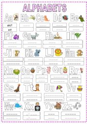 English Worksheet: ALPHABETS