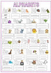 English Worksheet: ALPHABETS