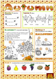 English Worksheet: Autumn