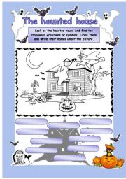 English Worksheet: The Haunted House