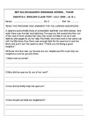 English worksheet: ENGLISH GRAMMER WORKSHEET