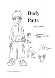 English Worksheet: Body Parts