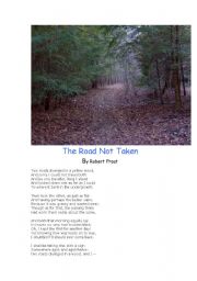 English Worksheet: Poetry - The Road Not Taken