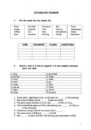 English Worksheet: Vocabulary revision