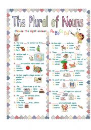 English Worksheet: THE PLURAL OF NOUNS 4/4