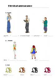 English Worksheet: Physical appearance