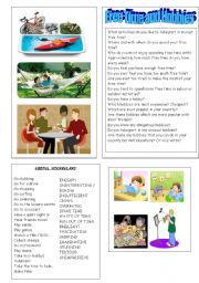 English Worksheet: Free Time and Hobbies