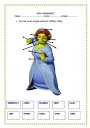 English Worksheet: fionas body parts