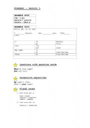 English Worksheet: Verb to be