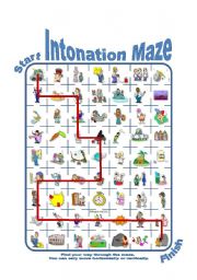 English Worksheet: Intonation / Stress Patterns for Children and Adults Maze