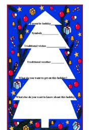 English Worksheet: Holidays