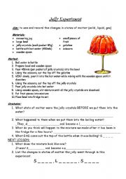 English Worksheet: Changes in states of matter