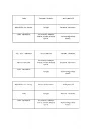 English Worksheet: BINGO Variation for teenagers