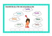 English Worksheet: days of the week