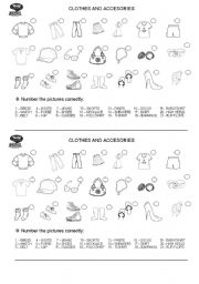 English Worksheet: Clothes