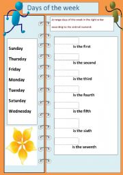 English Worksheet: Days of the week