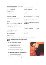 English Worksheet: SONG- TO BE ABLE TO LOVE