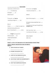 English worksheet: SONG- TO BE ABLE TO LOVE