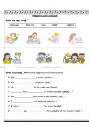 English Worksheet: PRESENT CONTINUOUS