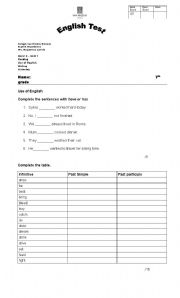 English worksheet: Test