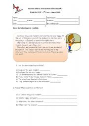 English Worksheet: Written test