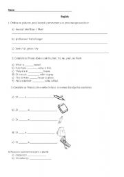 English worksheet: Grammar exercises 