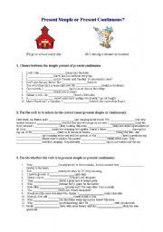 English Worksheet: PRESENT TENSE CONTRAST