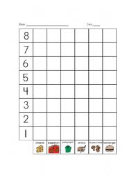 English Worksheet: Favorite Pizza Topping Graph