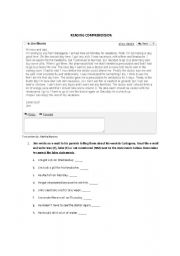 English Worksheet: Reading comprehension - Getting sick