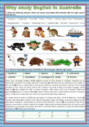 English Worksheet: A TOUR AROUND ENGLISH SPEAKING COUNTRIES - AUSTRALIA