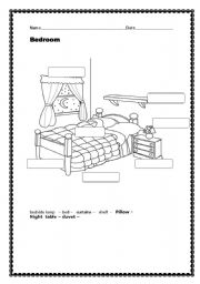 English Worksheet: bedroom