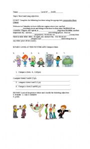 English Worksheet: comparison of the adjectives