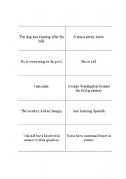 English Worksheet: helping verb flash cards