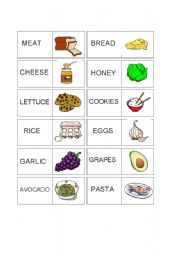 English Worksheet: Vocabulary Domino Set Food 1/2