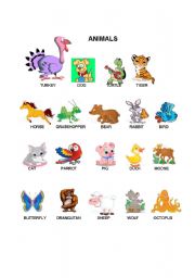 English worksheet: vocabulary of the animals...