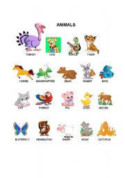 English Worksheet: vocabulary of the animals...