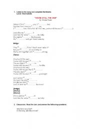 English worksheet: Song You are still the one by Shania Twain