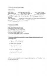 English Worksheet: test for kids