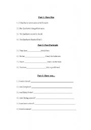 English worksheet: Present Perfect Practice