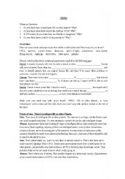 English worksheet: Aliens