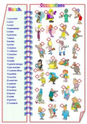 Occupations Part 2 - Matching activity **fully editable