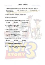 English Worksheet: TOY STORY 3