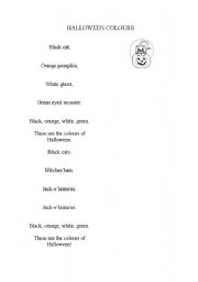 English worksheet: Halloween colours