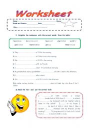 English Worksheet: Daily routines using present simple.