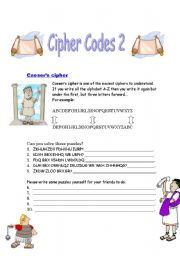 English worksheet: Cipher Codes 2