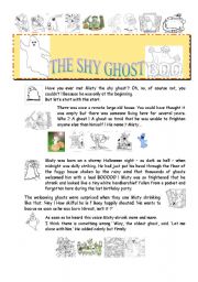 English Worksheet: a newborn ghost : so timid ! - a Halloween tale.