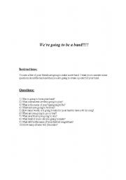 English worksheet: Going to be a band