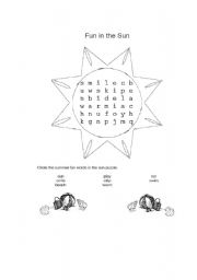 English Worksheet: Fun in the Sun