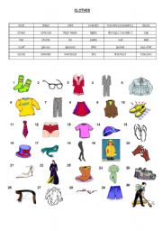 English Worksheet: clothes