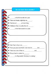 English Worksheet: months